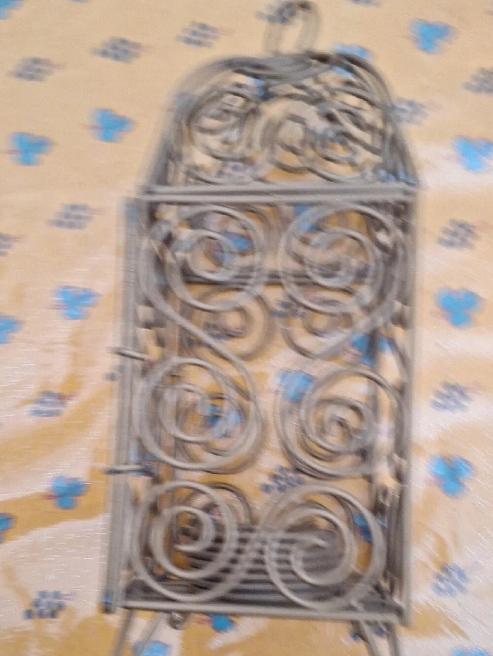 Gold Scrollwork Metal Lantern Candle Holder